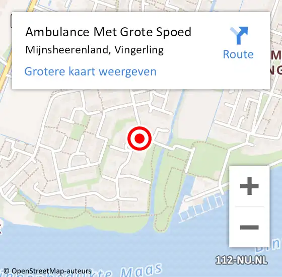 Locatie op kaart van de 112 melding: Ambulance Met Grote Spoed Naar Mijnsheerenland, Vingerling op 17 november 2023 09:41