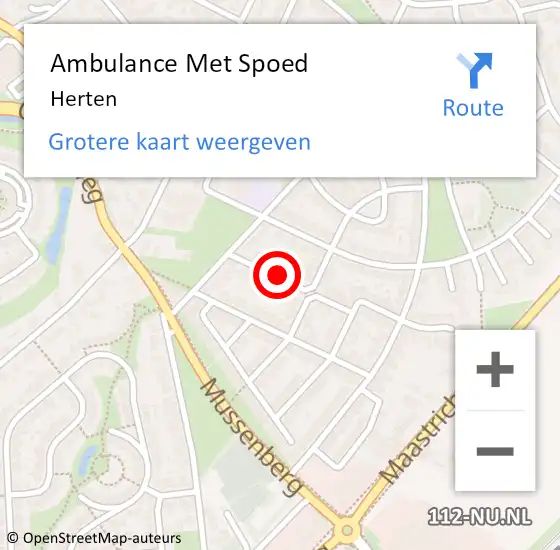 Locatie op kaart van de 112 melding: Ambulance Met Spoed Naar Herten op 17 november 2023 09:55