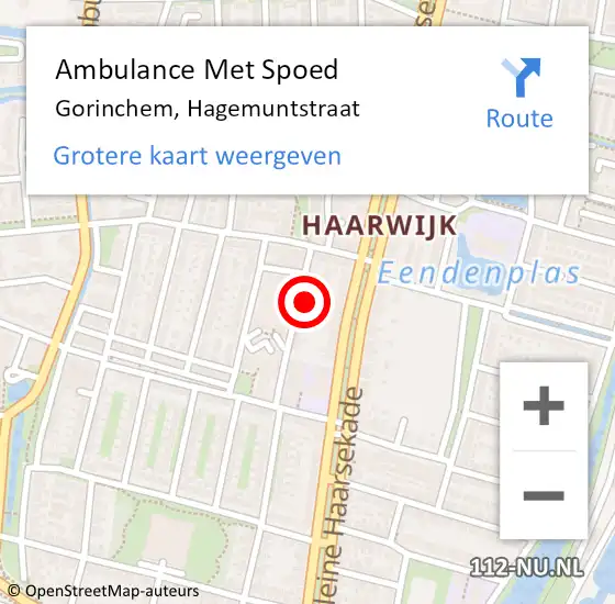 Locatie op kaart van de 112 melding: Ambulance Met Spoed Naar Gorinchem, Hagemuntstraat op 17 november 2023 09:57