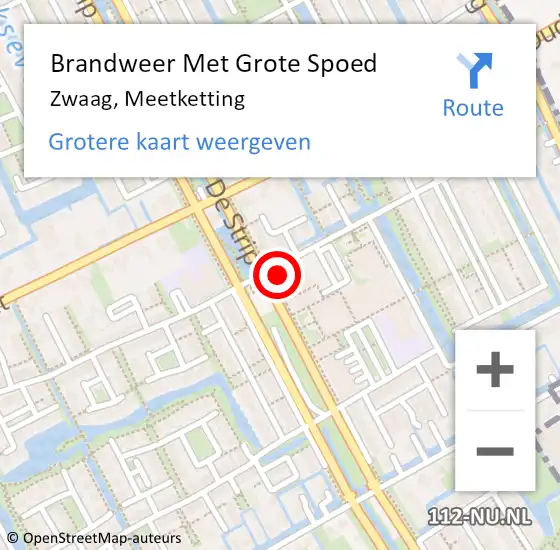 Locatie op kaart van de 112 melding: Brandweer Met Grote Spoed Naar Zwaag, Meetketting op 17 november 2023 09:58