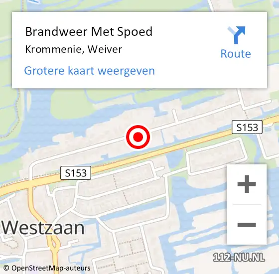 Locatie op kaart van de 112 melding: Brandweer Met Spoed Naar Krommenie, Weiver op 17 november 2023 10:11