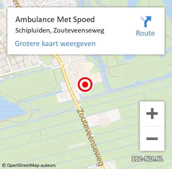 Locatie op kaart van de 112 melding: Ambulance Met Spoed Naar Schipluiden, Zouteveenseweg op 17 november 2023 11:05