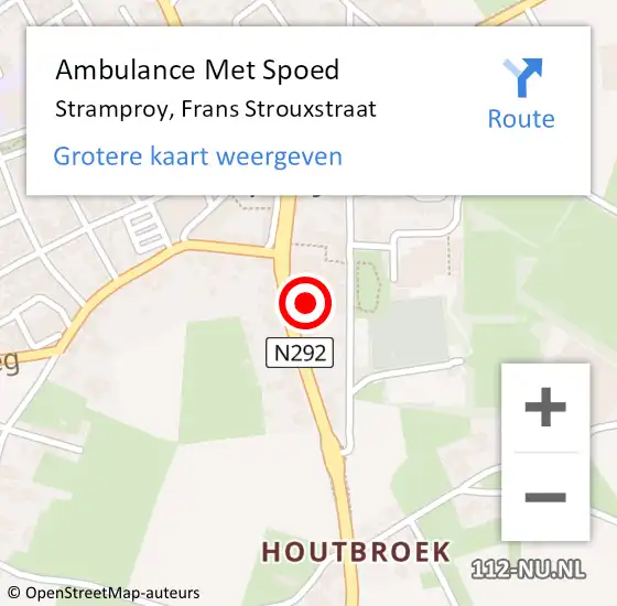 Locatie op kaart van de 112 melding: Ambulance Met Spoed Naar Stramproy, Frans Strouxstraat op 17 november 2023 11:25