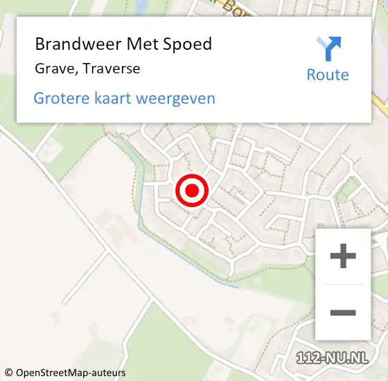 Locatie op kaart van de 112 melding: Brandweer Met Spoed Naar Grave, Traverse op 17 november 2023 11:51