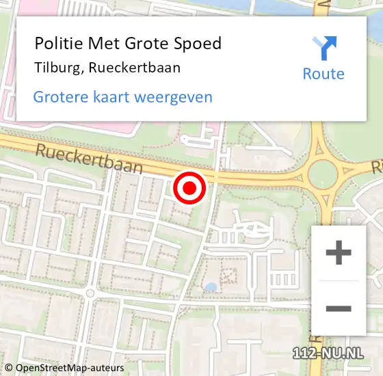 Locatie op kaart van de 112 melding: Politie Met Grote Spoed Naar Tilburg, Rueckertbaan op 17 november 2023 11:55