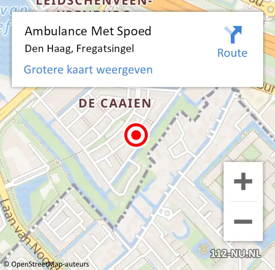 Locatie op kaart van de 112 melding: Ambulance Met Spoed Naar Den Haag, Fregatsingel op 17 november 2023 12:12