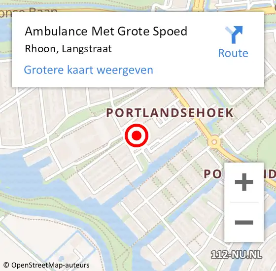 Locatie op kaart van de 112 melding: Ambulance Met Grote Spoed Naar Rhoon, Langstraat op 17 november 2023 12:56