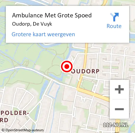 Locatie op kaart van de 112 melding: Ambulance Met Grote Spoed Naar Oudorp, De Vuyk op 17 november 2023 13:12