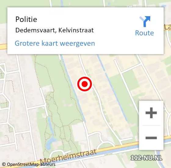 Locatie op kaart van de 112 melding: Politie Dedemsvaart, Kelvinstraat op 17 november 2023 13:48