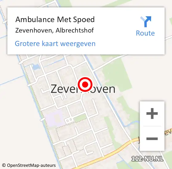 Locatie op kaart van de 112 melding: Ambulance Met Spoed Naar Zevenhoven, Albrechtshof op 17 november 2023 14:08
