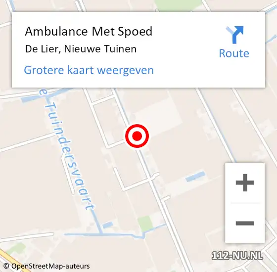 Locatie op kaart van de 112 melding: Ambulance Met Spoed Naar De Lier, Nieuwe Tuinen op 17 november 2023 15:20