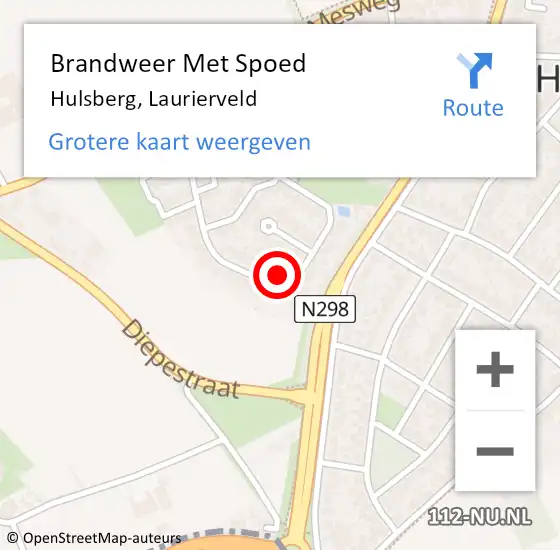 Locatie op kaart van de 112 melding: Brandweer Met Spoed Naar Hulsberg, Laurierveld op 17 november 2023 16:04