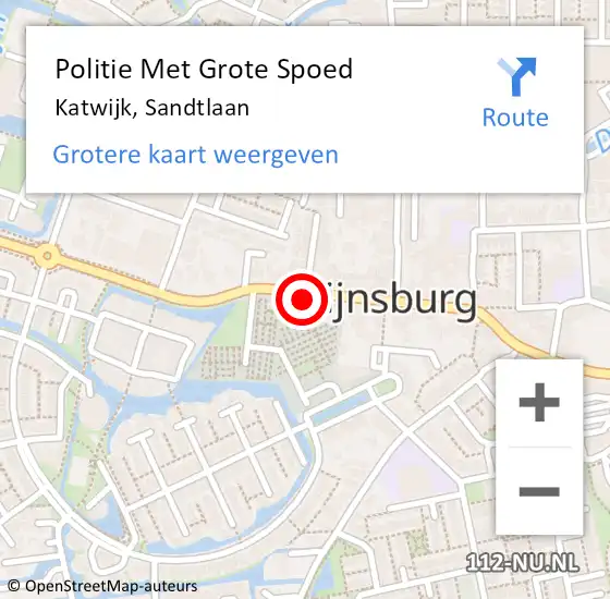 Locatie op kaart van de 112 melding: Politie Met Grote Spoed Naar Katwijk, Sandtlaan op 17 november 2023 17:35