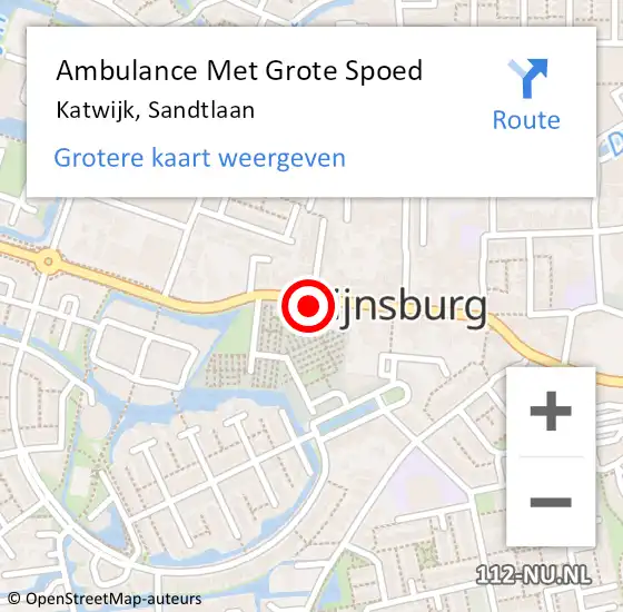 Locatie op kaart van de 112 melding: Ambulance Met Grote Spoed Naar Katwijk, Sandtlaan op 17 november 2023 17:36