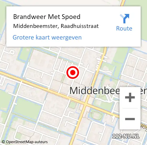 Locatie op kaart van de 112 melding: Brandweer Met Spoed Naar Middenbeemster, Raadhuisstraat op 17 november 2023 17:36