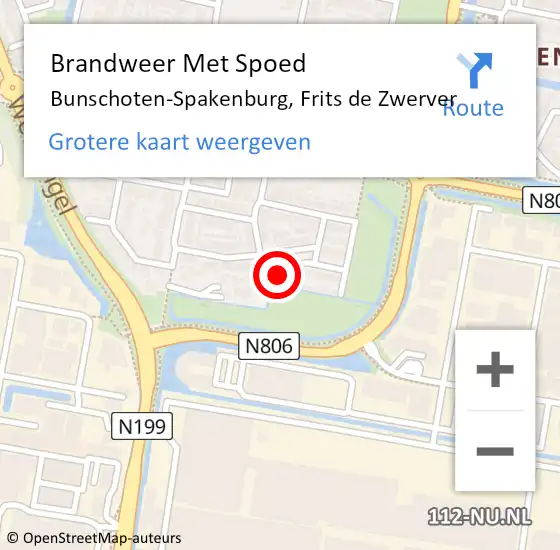 Locatie op kaart van de 112 melding: Brandweer Met Spoed Naar Bunschoten-Spakenburg, Frits de Zwerver op 17 november 2023 17:47