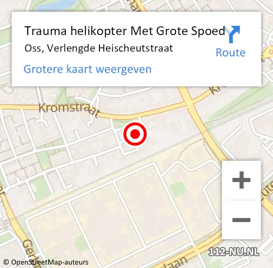 Locatie op kaart van de 112 melding: Trauma helikopter Met Grote Spoed Naar Oss, Verlengde Heischeutstraat op 17 november 2023 18:38