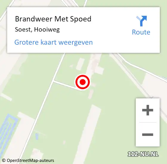 Locatie op kaart van de 112 melding: Brandweer Met Spoed Naar Soest, Hooiweg op 17 november 2023 19:32