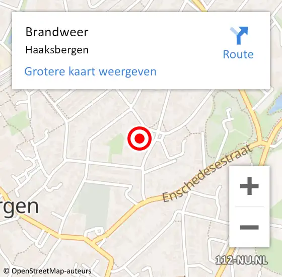 Locatie op kaart van de 112 melding: Brandweer Haaksbergen op 17 november 2023 20:08