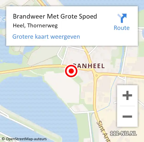 Locatie op kaart van de 112 melding: Brandweer Met Grote Spoed Naar Heel, Thornerweg op 17 november 2023 20:30