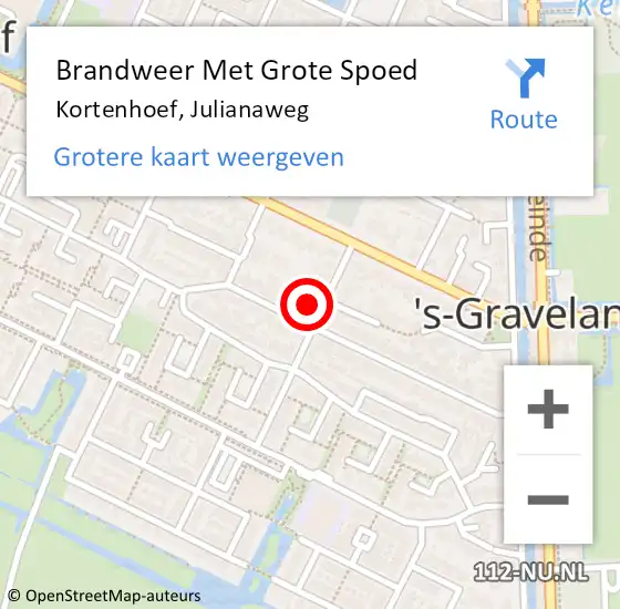 Locatie op kaart van de 112 melding: Brandweer Met Grote Spoed Naar Kortenhoef, Julianaweg op 17 november 2023 20:44