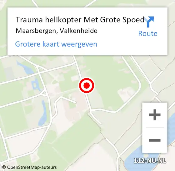 Locatie op kaart van de 112 melding: Trauma helikopter Met Grote Spoed Naar Maarsbergen, Valkenheide op 17 november 2023 20:58