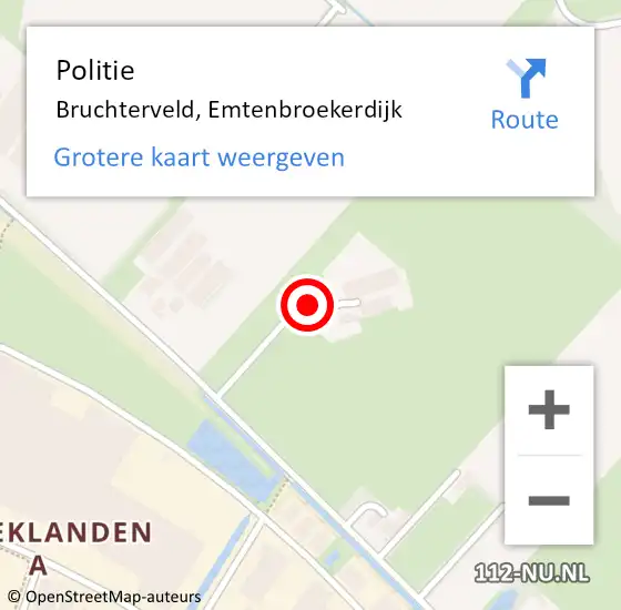 Locatie op kaart van de 112 melding: Politie Bruchterveld, Emtenbroekerdijk op 17 november 2023 22:09