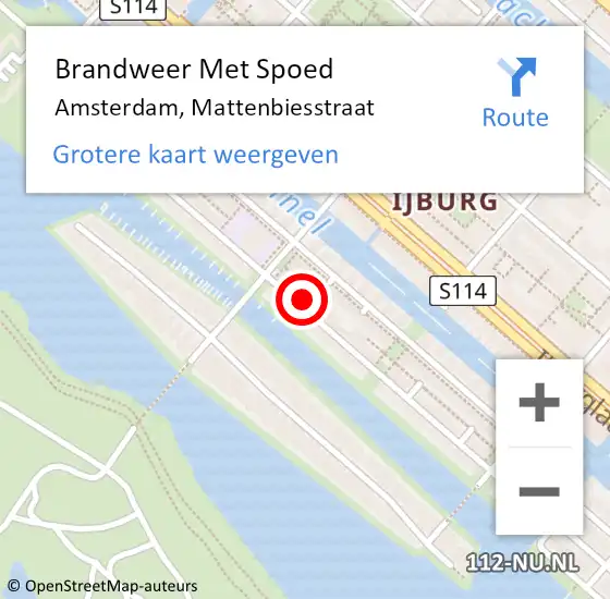 Locatie op kaart van de 112 melding: Brandweer Met Spoed Naar Amsterdam, Mattenbiesstraat op 17 november 2023 22:34