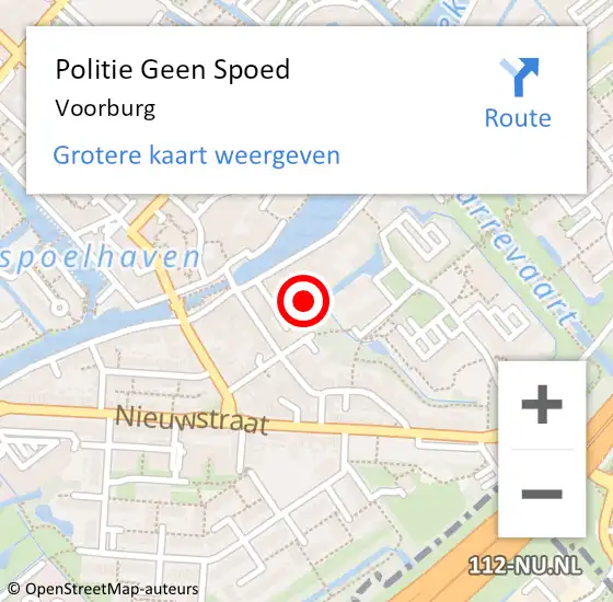 Locatie op kaart van de 112 melding: Politie Geen Spoed Naar Voorburg op 18 november 2023 01:05