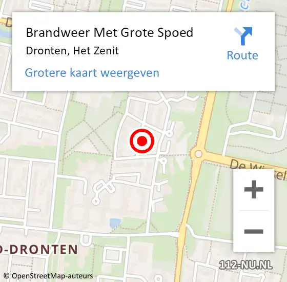 Locatie op kaart van de 112 melding: Brandweer Met Grote Spoed Naar Dronten, Het Zenit op 18 november 2023 02:14