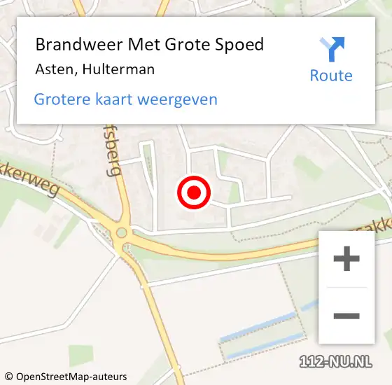 Locatie op kaart van de 112 melding: Brandweer Met Grote Spoed Naar Asten, Hulterman op 18 november 2023 03:14