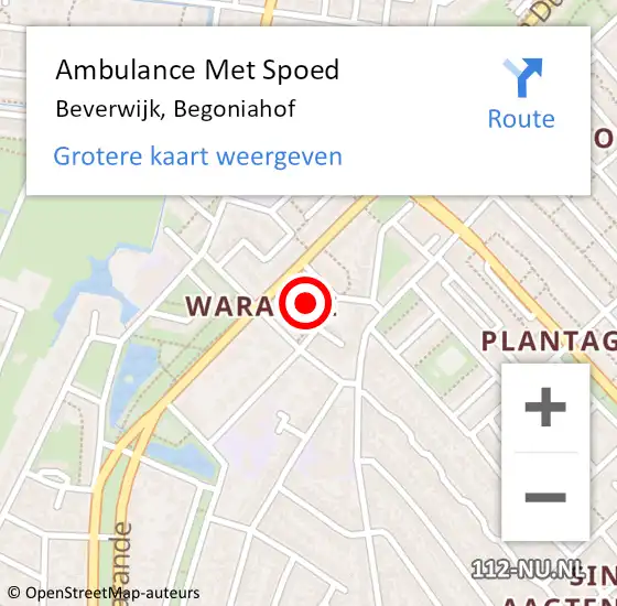 Locatie op kaart van de 112 melding: Ambulance Met Spoed Naar Beverwijk, Begoniahof op 18 november 2023 03:37