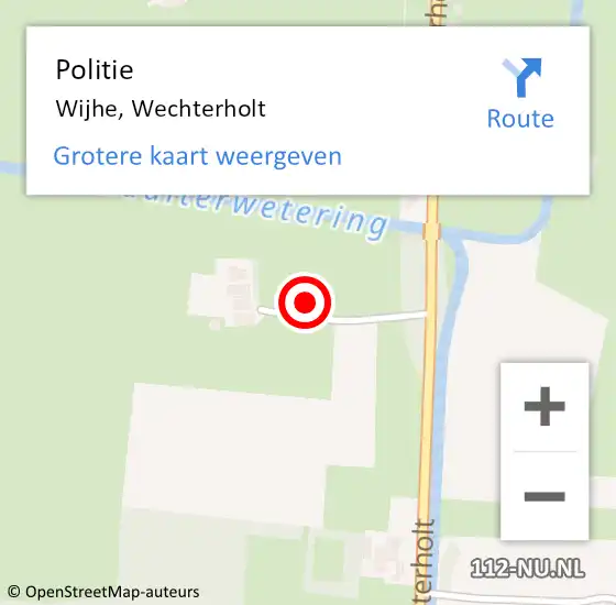 Locatie op kaart van de 112 melding: Politie Wijhe, Wechterholt op 18 november 2023 06:57