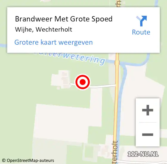 Locatie op kaart van de 112 melding: Brandweer Met Grote Spoed Naar Wijhe, Wechterholt op 18 november 2023 06:57