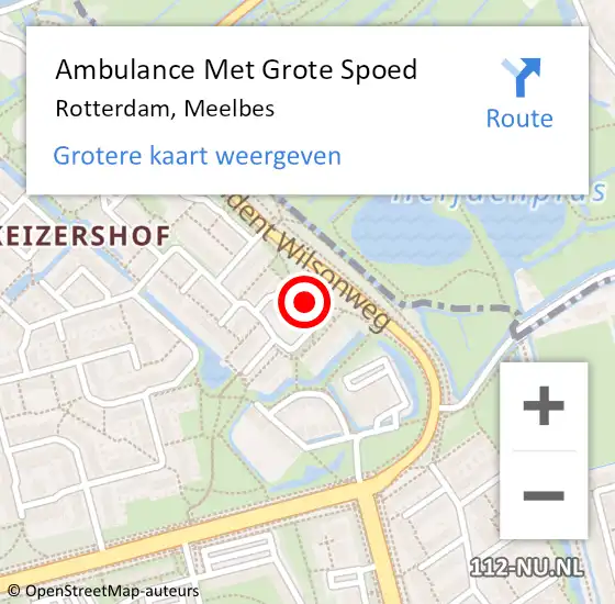 Locatie op kaart van de 112 melding: Ambulance Met Grote Spoed Naar Rotterdam, Meelbes op 18 november 2023 07:15