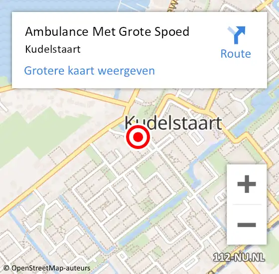 Locatie op kaart van de 112 melding: Ambulance Met Grote Spoed Naar Kudelstaart op 18 november 2023 07:35