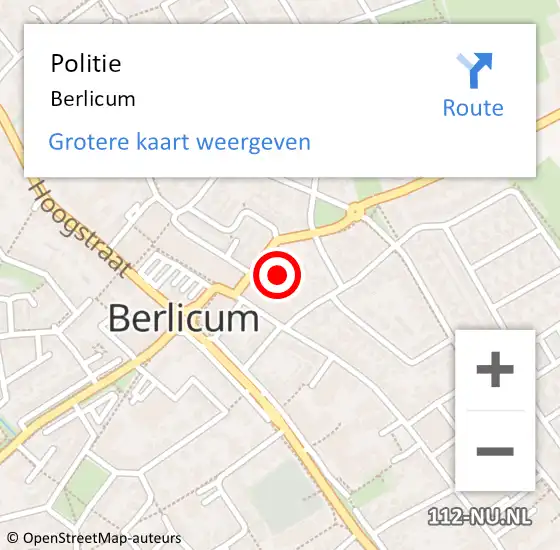 Locatie op kaart van de 112 melding: Politie Berlicum op 18 november 2023 11:04