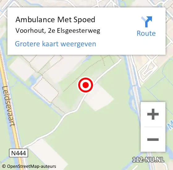 Locatie op kaart van de 112 melding: Ambulance Met Spoed Naar Voorhout, 2e Elsgeesterweg op 18 november 2023 11:04