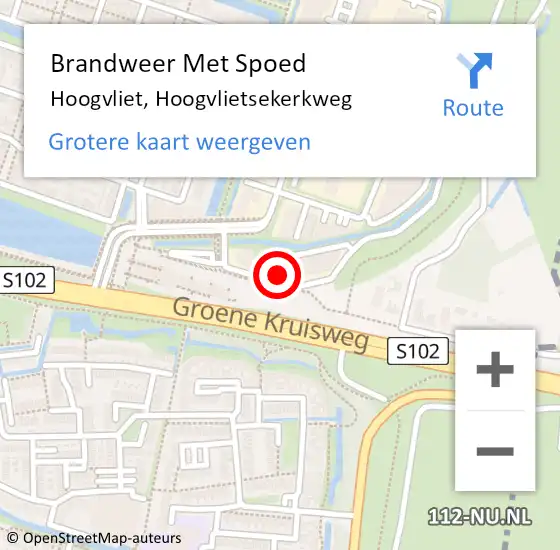 Locatie op kaart van de 112 melding: Brandweer Met Spoed Naar Hoogvliet, Hoogvlietsekerkweg op 18 november 2023 11:17