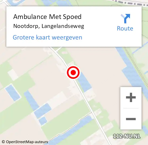 Locatie op kaart van de 112 melding: Ambulance Met Spoed Naar Nootdorp, Langelandseweg op 18 november 2023 12:06