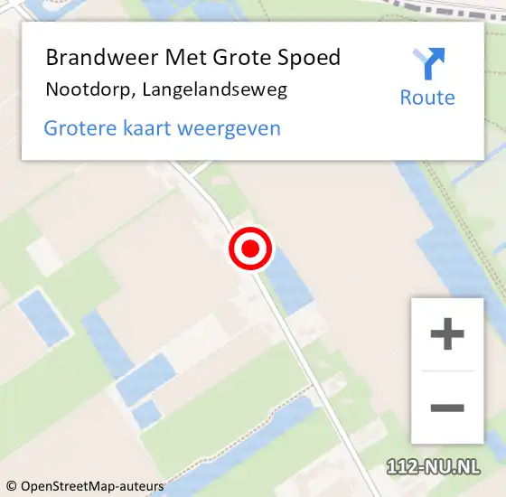 Locatie op kaart van de 112 melding: Brandweer Met Grote Spoed Naar Nootdorp, Langelandseweg op 18 november 2023 12:08