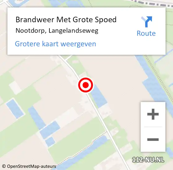 Locatie op kaart van de 112 melding: Brandweer Met Grote Spoed Naar Nootdorp, Langelandseweg op 18 november 2023 12:11