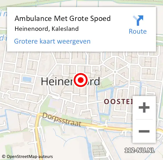 Locatie op kaart van de 112 melding: Ambulance Met Grote Spoed Naar Heinenoord, Kalesland op 18 november 2023 12:14