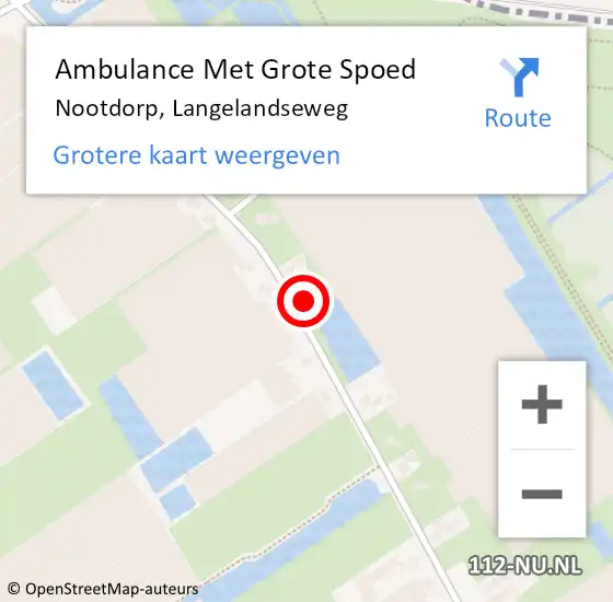 Locatie op kaart van de 112 melding: Ambulance Met Grote Spoed Naar Nootdorp, Langelandseweg op 18 november 2023 13:07