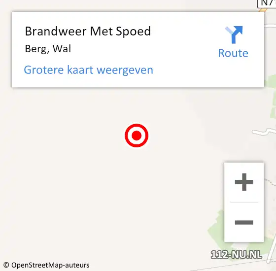 Locatie op kaart van de 112 melding: Brandweer Met Spoed Naar Berg, Wal op 15 september 2014 18:38