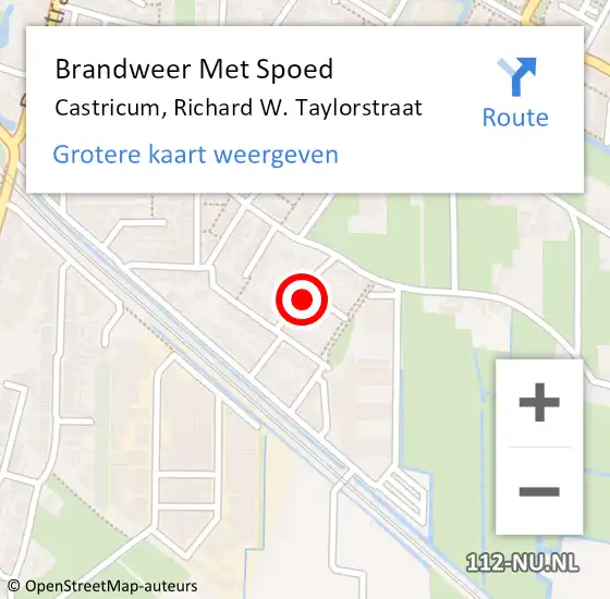 Locatie op kaart van de 112 melding: Brandweer Met Spoed Naar Castricum, Richard W. Taylorstraat op 18 november 2023 14:15