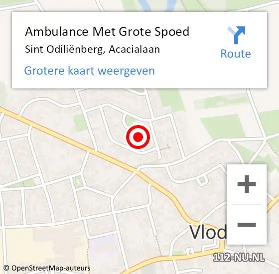 Locatie op kaart van de 112 melding: Ambulance Met Grote Spoed Naar Sint Odiliënberg, Acacialaan op 18 november 2023 15:32