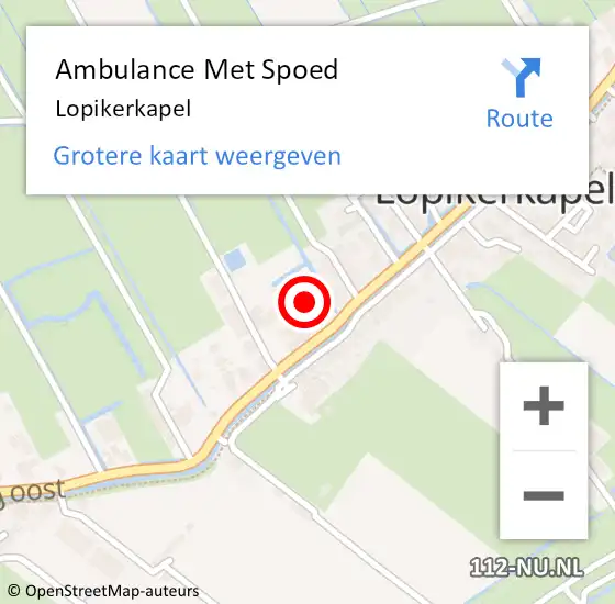 Locatie op kaart van de 112 melding: Ambulance Met Spoed Naar Lopikerkapel op 18 november 2023 15:48