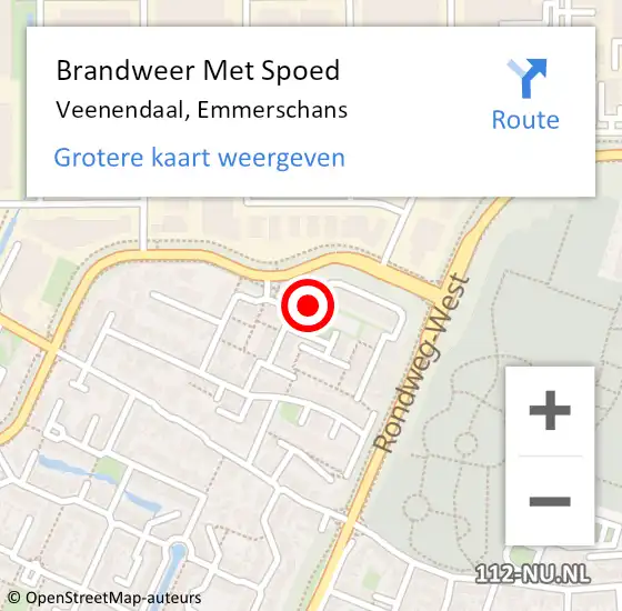 Locatie op kaart van de 112 melding: Brandweer Met Spoed Naar Veenendaal, Emmerschans op 18 november 2023 17:29