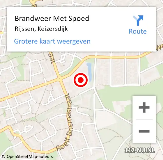 Locatie op kaart van de 112 melding: Brandweer Met Spoed Naar Rijssen, Keizersdijk op 18 november 2023 17:55